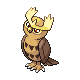 Noctowl front-facing sprite from Pokémon Pearl