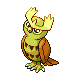 Noctowl shiny front-facing sprite from Pokémon Pearl