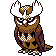 Noctowl front-facing sprite from Pokémon Silver