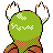 Noctowl shiny back-facing sprite from Pokémon Silver