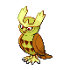 Noctowl shiny front-facing sprite from Pokémon SoulSilver