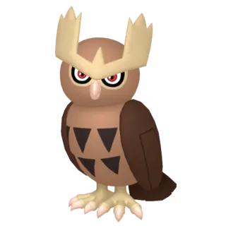 Noctowl front-facing sprite from Pokémon Scarlet