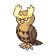 Noctowl front-facing sprite from Pokémon Platinum
