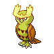 Noctowl shiny front-facing sprite from Pokémon Platinum