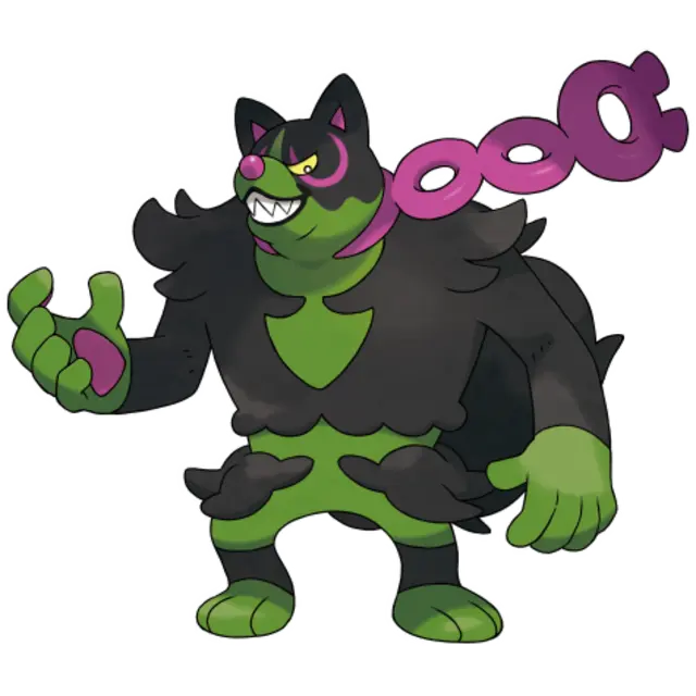 Okidogi, the Retainer Pokémon — Poison/Fighting-type Pokémon official artwork