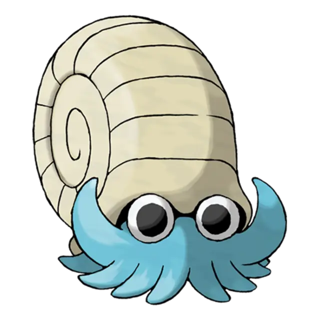 Omanyte, the Spiral Pokémon — Rock/Water-type Pokémon official artwork