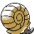 Omanyte shiny back-facing sprite from Pokémon Crystal
