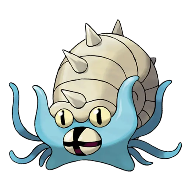 Omastar, the Spiral Pokémon — Rock/Water-type Pokémon official artwork