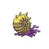 Omastar shiny back-facing sprite from Pokémon White
