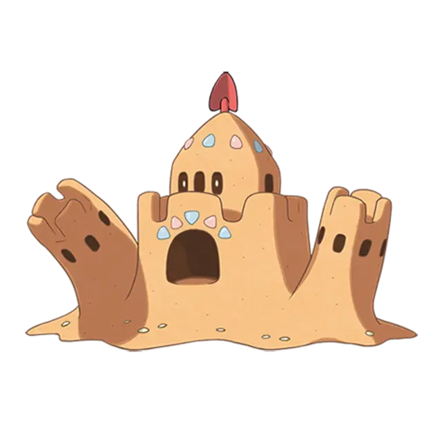 Palossand, the Sand Castle Pokémon — Ghost/Ground-type Pokémon official artwork