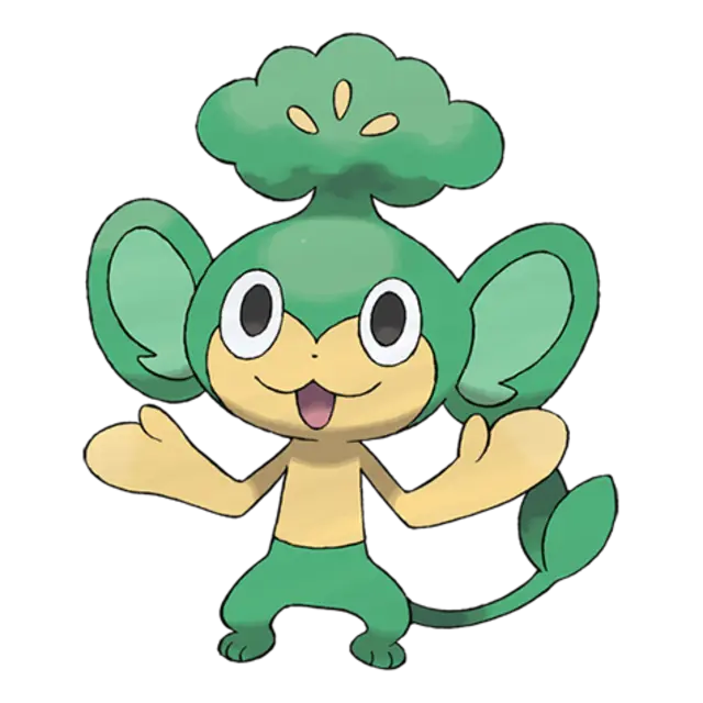 Pansage, the Grass Monkey Pokémon — Grass-type Pokémon official artwork