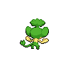 Pansage shiny back-facing sprite from Pokémon Black