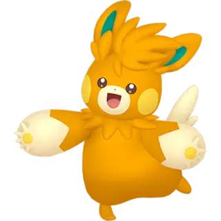 Pawmot front-facing sprite from Pokémon Violet