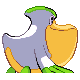 Pelipper shiny back-facing sprite from Pokémon Diamond