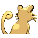 Persian back-facing sprite from Pokémon Platinum