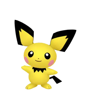 Pichu front-facing sprite from Pokémon Shield