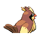 Pidgey back-facing sprite from Pokémon SoulSilver
