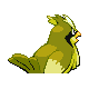 Pidgey shiny back-facing sprite from Pokémon SoulSilver