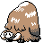 Piloswine front-facing sprite from Pokémon Gold