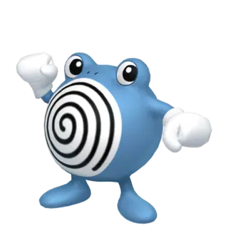 Poliwhirl front-facing sprite from Pokémon Let's Go, Eevee!