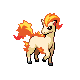 Ponyta front-facing sprite from Pokémon Diamond