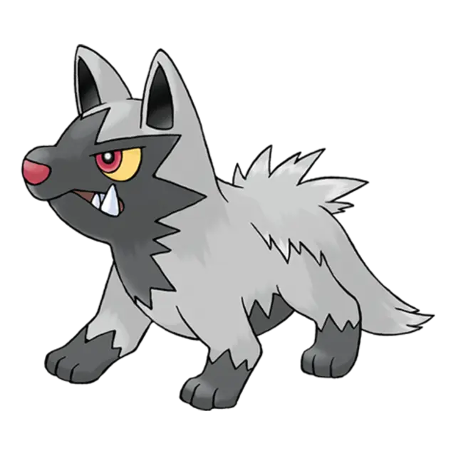 Poochyena, the Bite Pokémon — Dark-type Pokémon official artwork