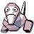 Porygon front-facing sprite from Pokémon Blue