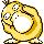 Psyduck front-facing sprite from Pokémon Blue