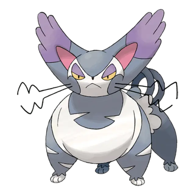 Purugly, the Tiger Cat Pokémon — Normal-type Pokémon official artwork