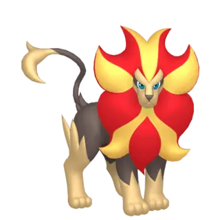 Pyroar front-facing sprite from Pokémon Violet