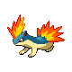 Quilava front-facing sprite from Pokémon HeartGold