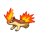 Quilava shiny front-facing sprite from Pokémon HeartGold