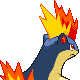 Quilava back-facing sprite from Pokémon Platinum