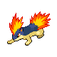 Quilava front-facing sprite from Pokémon Platinum