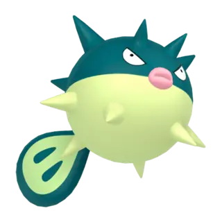 Qwilfish front-facing sprite from Mega Dimension