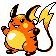 Raichu front-facing sprite from Pokémon Silver