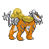 Raikou shiny back-facing sprite from Pokémon White