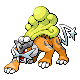Raikou shiny front-facing sprite from Pokémon Diamond
