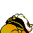 Raikou shiny back-facing sprite from Pokémon Silver