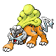 Raikou shiny front-facing sprite from Pokémon Platinum