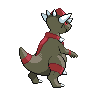 Rampardos shiny back-facing sprite from Pokémon White