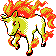 Rapidash front-facing sprite from Pokémon Crystal
