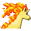 Rapidash back-facing sprite from Pokémon LeafGreen