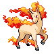 Rapidash front-facing sprite from Pokémon Platinum