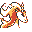 Rapidash back-facing sprite from Pokémon Yellow