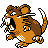 Raticate front-facing sprite from Pokémon Silver