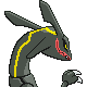 Rayquaza shiny back-facing sprite from Pokémon Pearl