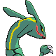 Rayquaza back-facing sprite from Pokémon HeartGold