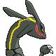 Rayquaza shiny back-facing sprite from Pokémon HeartGold