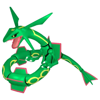 Rayquaza front-facing sprite from Pokémon Violet
